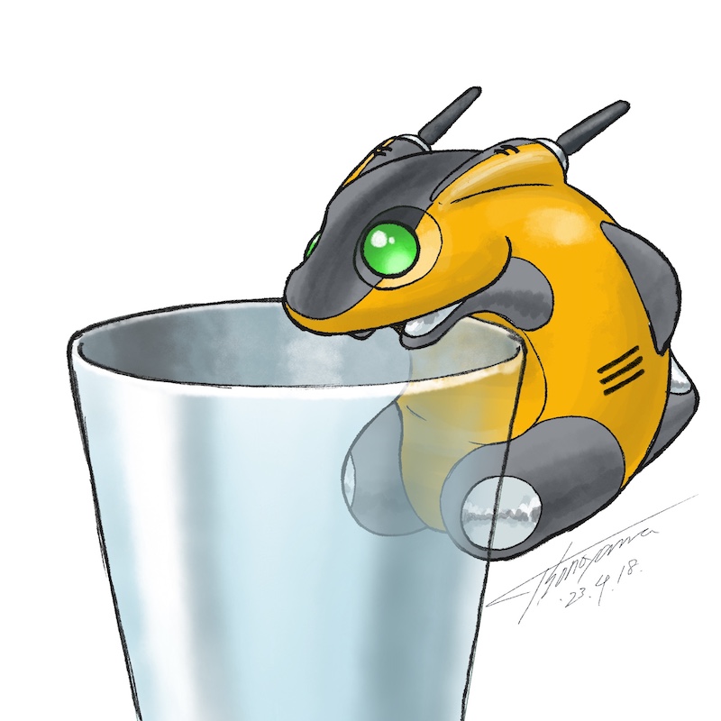 TDF_design's tweet image. 【DRAnalyzer】
Dragon-like liquid analyzing robot. 
Hanging on the edge of the glass and  analyzes a drink.

【ドラナライザー】
ドラゴン型液体分析ロボ。
グラスの縁にぶら下がって飲み物を分析する。

Robot Rough Design 246
#ROBOT #RobotDesign