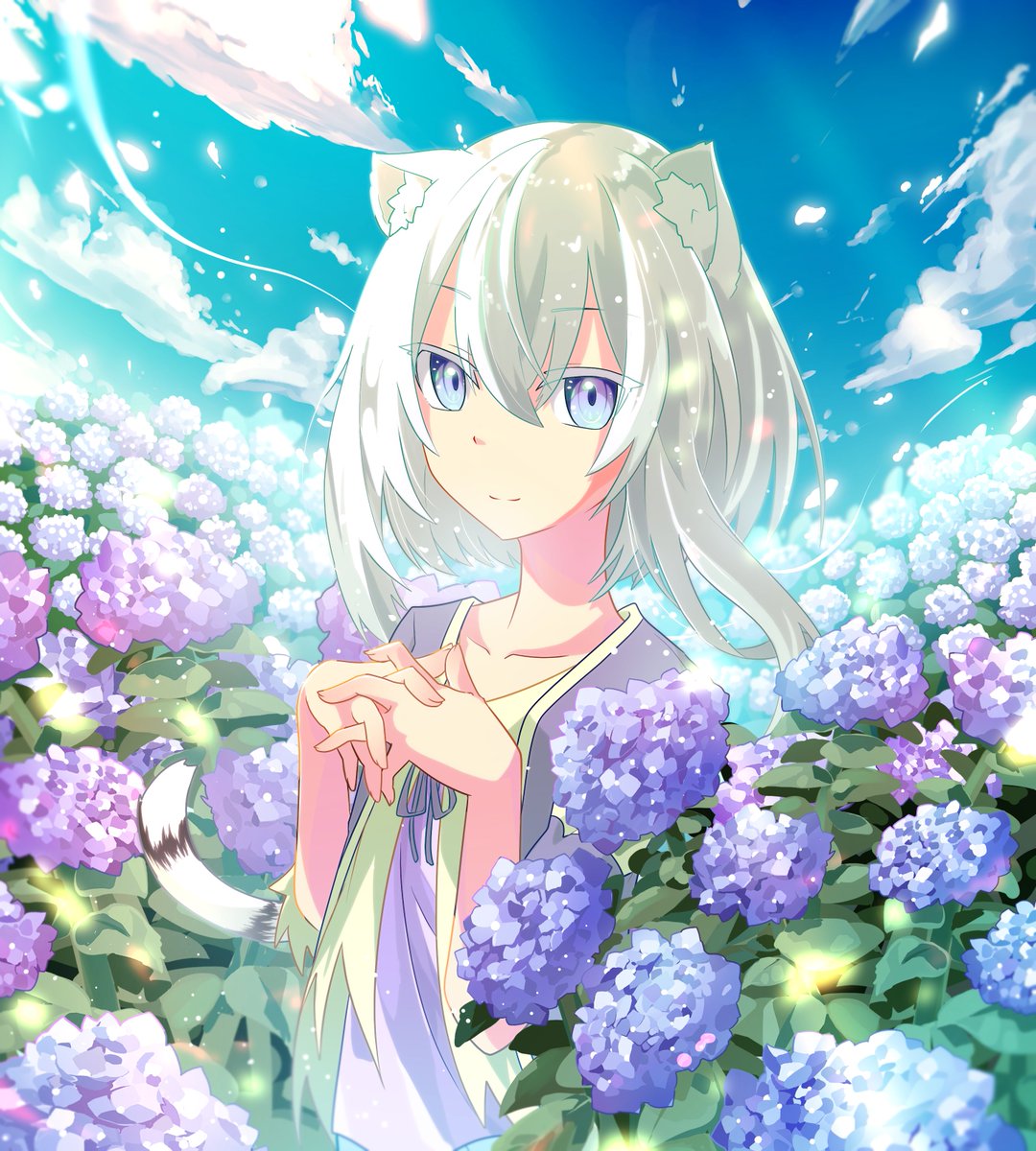 himeemon06251's tweet photo. クレアと紫陽花です https://t.co/yVVnJWNwZn
