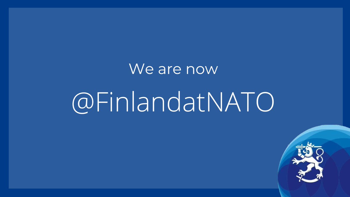 FinlandatNATO's tweet photo. We have a new Twitter handle. ๐ข
As Finland is now a full member of #NATO, our new username on this platform will be @FinlandatNATO.
Same account, new handle!
#WeAreNATO https://t.co/AhQVdhH8n4