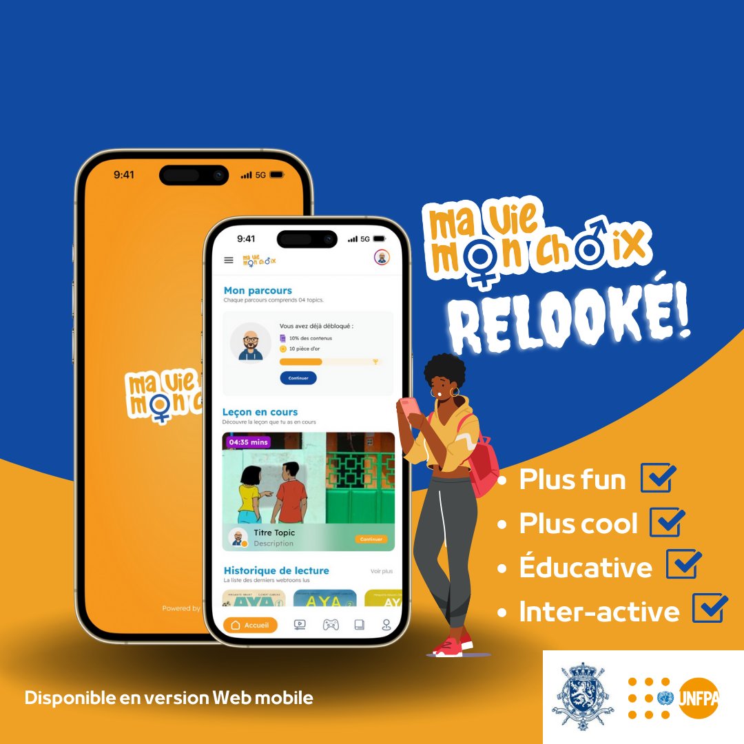 Nouvelle version, nouvelles fonctionnalités !😻😻
L’application #MaVieMonChoix vient de recevoir une mise à jour qui va changer votre quotidien. 👩🏾‍🎓👨🏾‍🎓Téléchargez-la dès maintenant, disponible sur Google Play et sur web via webapp.mvmc.epitools.bj
#Waséxo