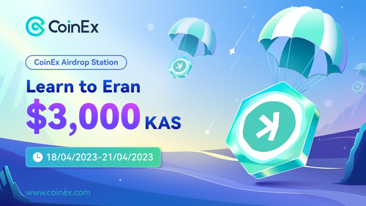 💰Kaspa Special Event is Coming

 Learn to Earn 100,000 KAS Now 🎉 

To enter:
✅ Follow <a href="/coinexcom/">CoinEx Global #GoCoin8x</a>
✅ Like + Rt 
✅ Rules: coinex.com/s/4SJF

Join Now:👇 
coinex.com/activity/airdr…

#CoinEx #crypto #Kaspa #CoinExkas