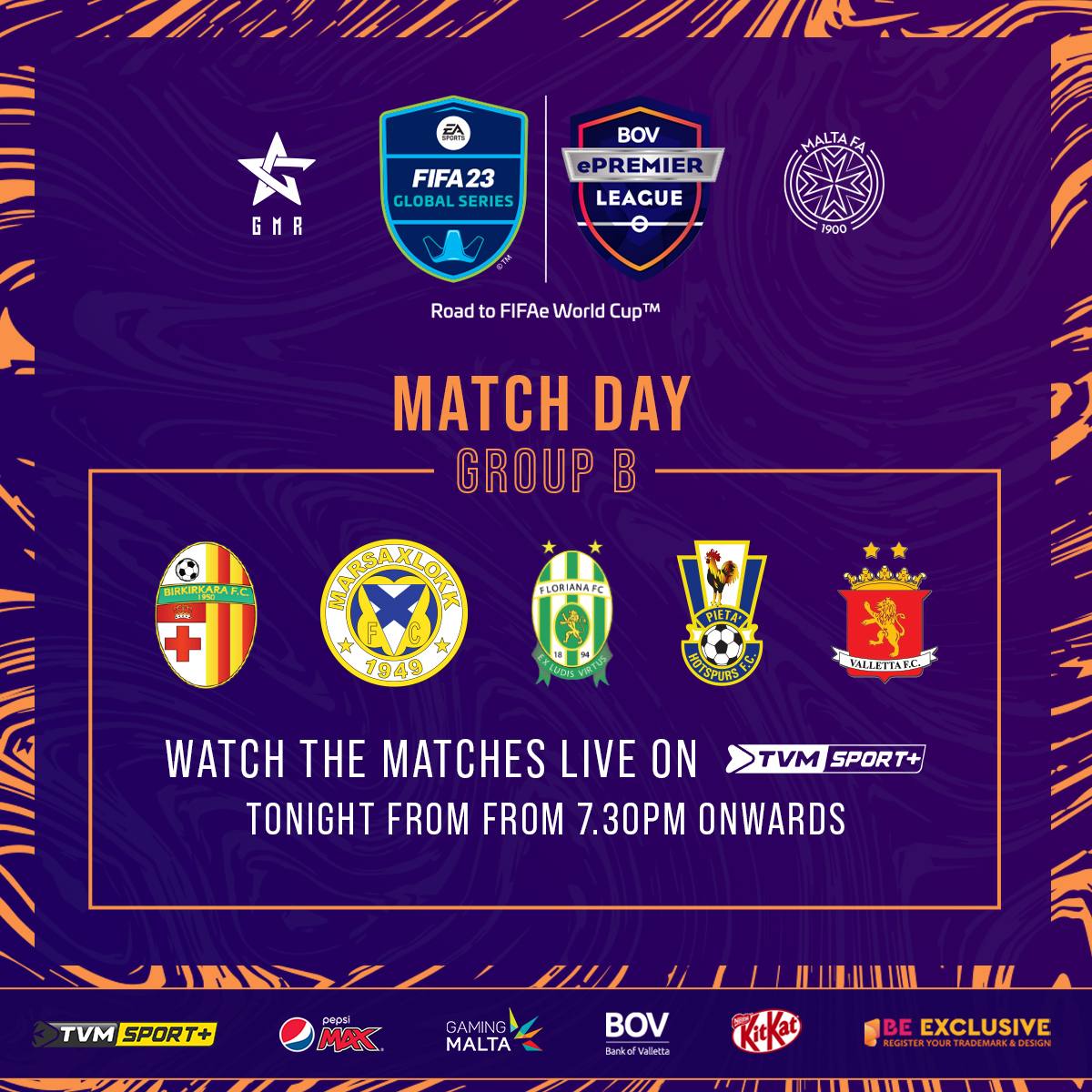 Get ready for some intense Malta BOV ePremier League 🏆 action tonight ❗

It's Match Day 3 🗓 and Group B participants are ready to battle it out 🎮⚽

Catch all the live action starting from 7.30pm on TVMsport+ 📺

#fifa23 #fut #esports #competition #malta