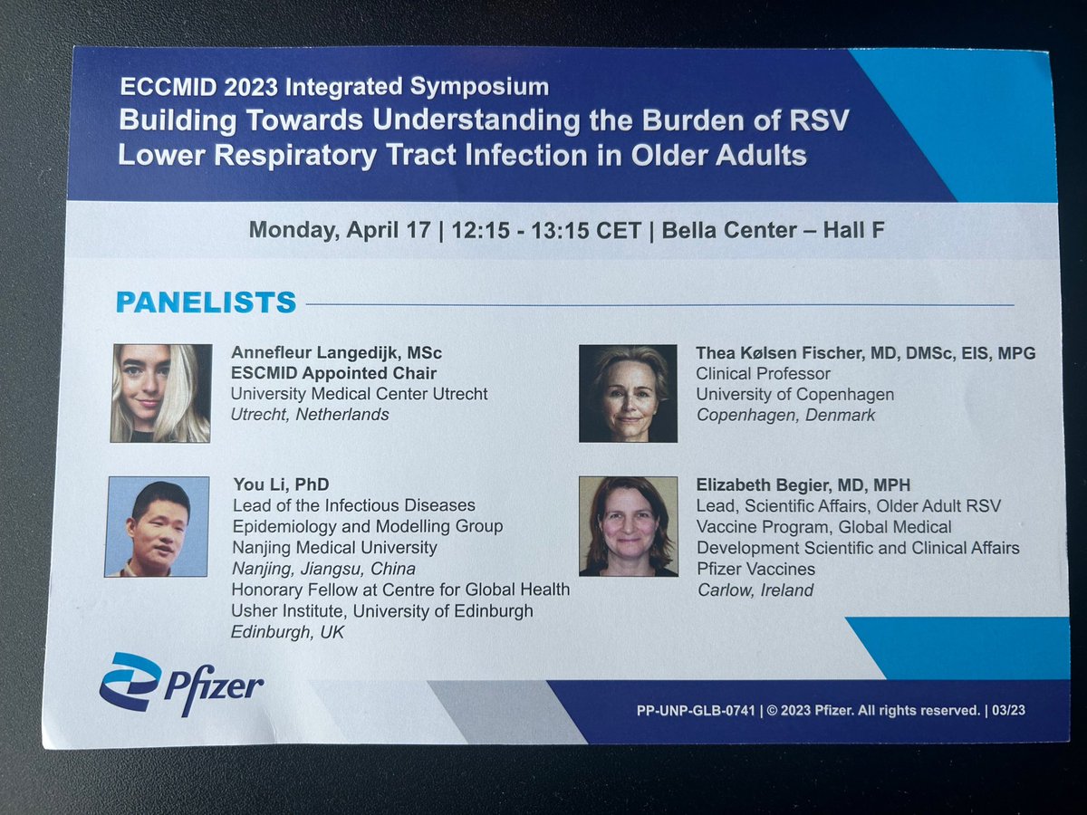 you_li2's tweet photo. Pleased to have given a talk yesterday at the #ECCMID #ECCMID23 @ECCMID on global #RSV disease burden in adults in HICs. Really happy to be able to meet with colleagues in person (finally!!) after the pandemic. https://t.co/gsQj2DrTDX