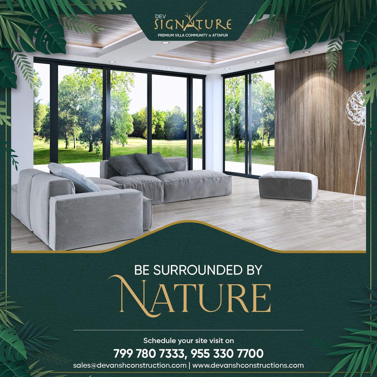 Breathe in the beauty of #sustainableluxury living with greenery all around you. Have you visited the haven for nature-lovers yet?
#futuristicliving #luxuryvillas #realestate #luxuryvilla #hyderabad #attapur #villa #signaturevilla #devanshconstructions #sustainablelifestyle