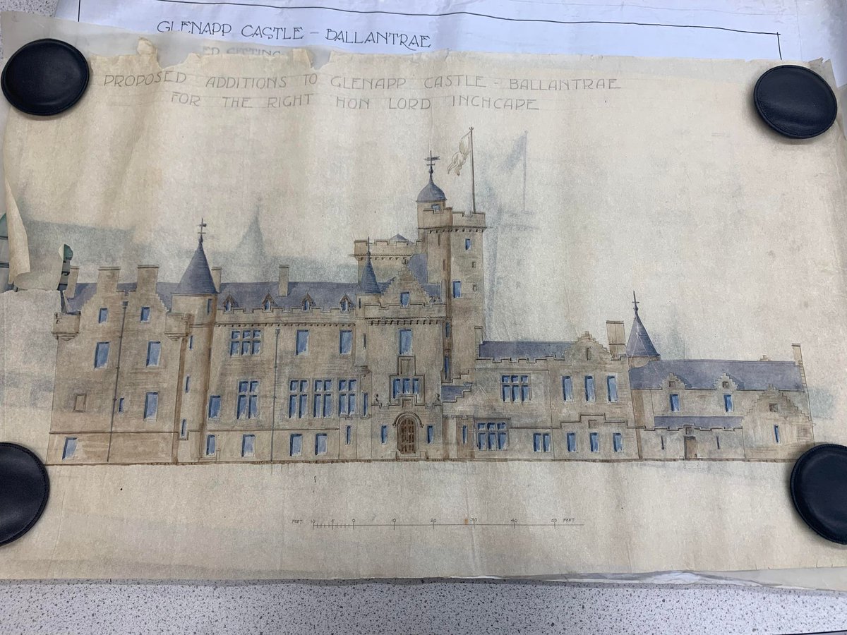 For #ArchiveCollection we thought we would highlight the Darley Hay Partnership and Carrick Architects Collection which our Assistant Archivist has been working on. These plans of alterations to Glenapp Castle in 1929 are a great example of what the collection contains #Archive30