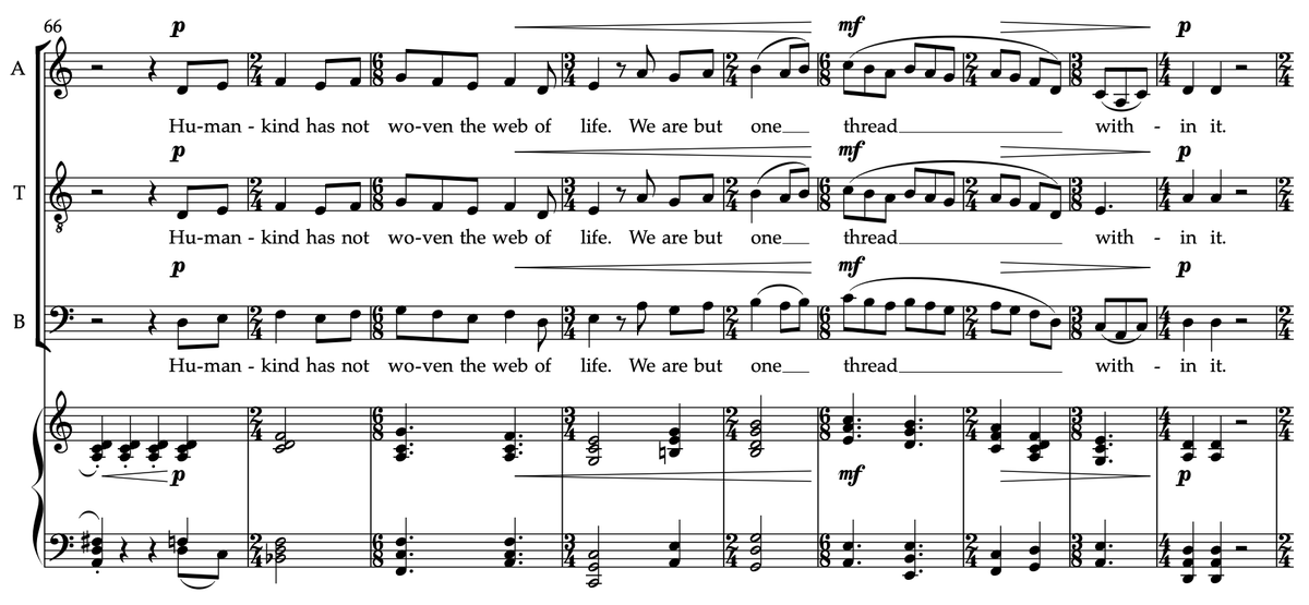 Inspiring first rehearsal of my Three Green Songs yesterday with the fine young voices of @liverpoolphilEd Cambiata Choir, for our 2 July concert @liverpoolphil. Here's a bit of One Thread, with an eerily topical text by Chief Seattle, 1854. @KantosChoir @SimonEmeryMusic