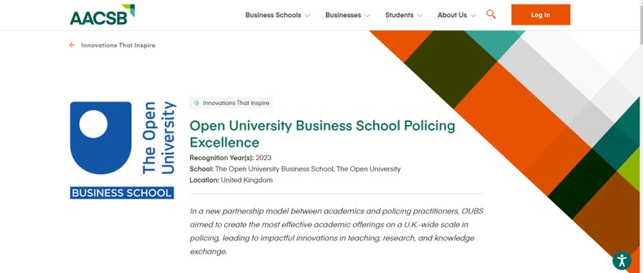 So proud to be part of this fabulous team doing amazing work in police education #professionalisation #givingadamn @OUPolicing @OpenUniversity @Jen_Norm @EmWilliamsOU @KeelyDuddin @h_selbsfell aacsb.edu/about-us/advoc…