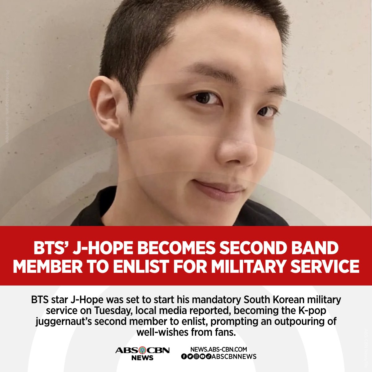 J-Hope becomes 2nd BTS member to join South Korean army