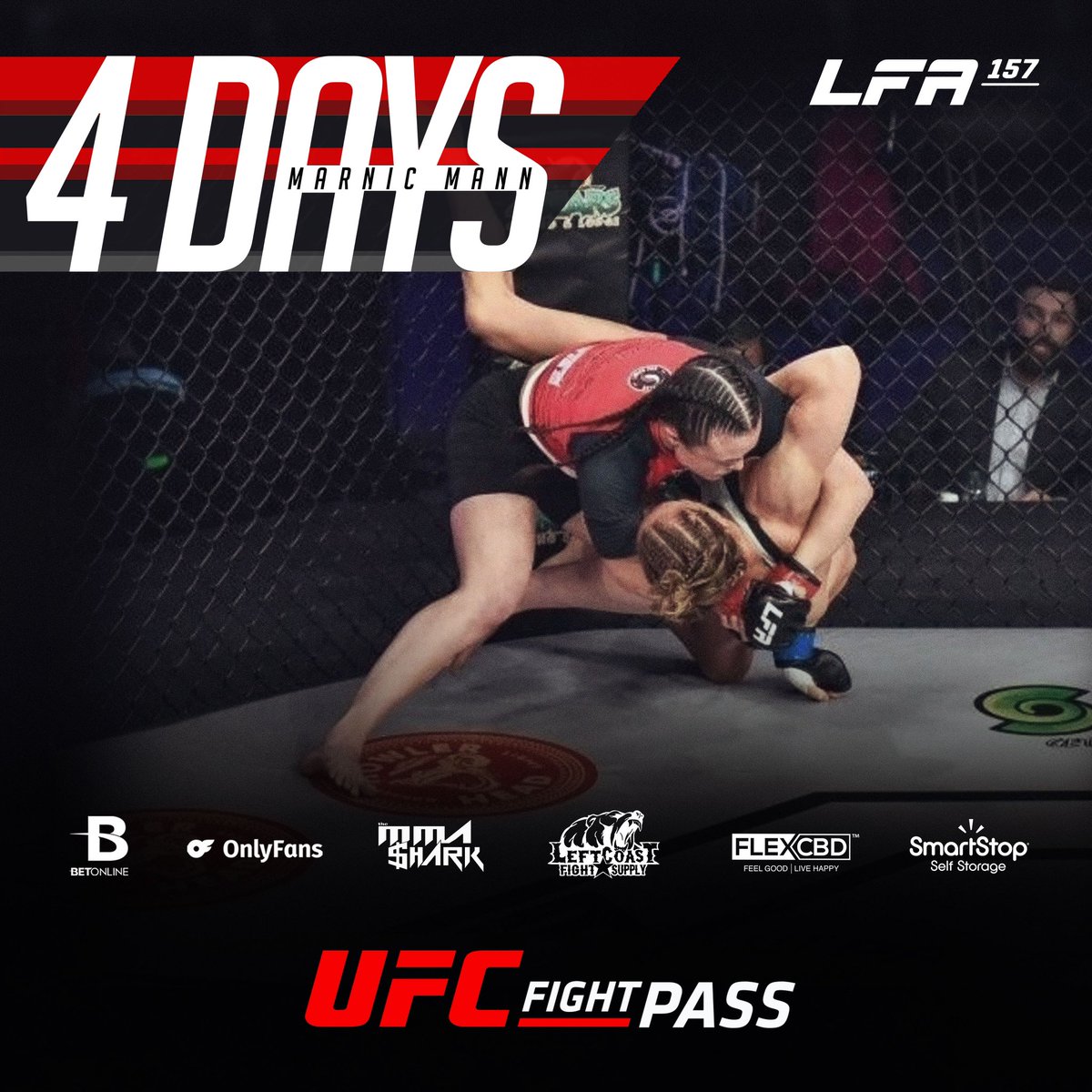 LFAfighting's tweet image. In 4 Days, top women's #strawweight prospect @SSavage115 returns to the LFA Octagon at #LFA157! 🇺🇸

Friday, April 21
@MysticLake
#PriorLake, #Minnesota

🎫: bit.ly/LFA157_TIX

#MMA
#LFANation
@UFCFightPass