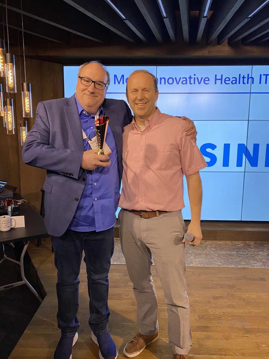 We gave out a few awards at the Healthcare IT Today Community Celebration tonight. 

Most Innovative Health IT Company went to Censinet. 

#HITsm #HIMSS23 #HIMSS2023 #healthIT <a href="/censinet/">Censinet</a>