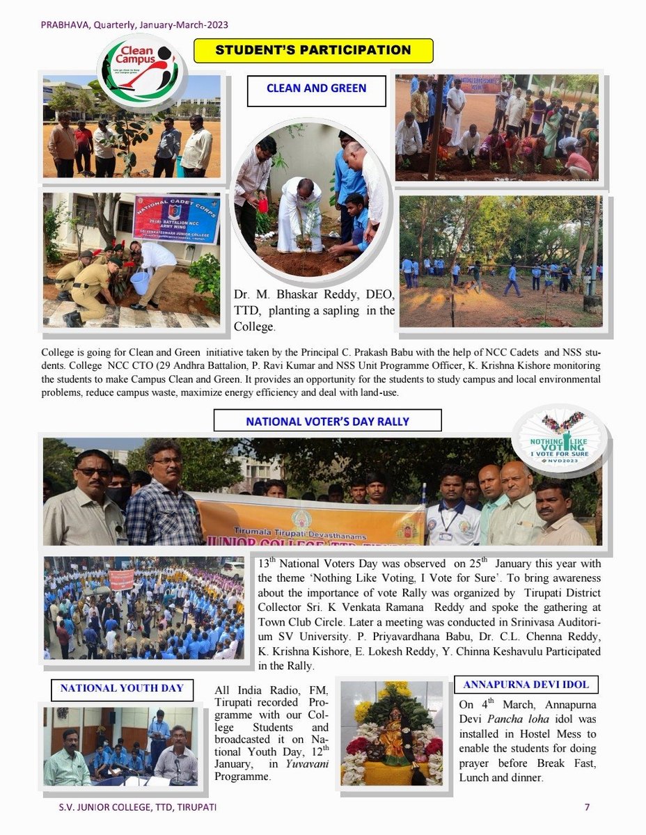 S.V.Junior College, Quarterly Magazine