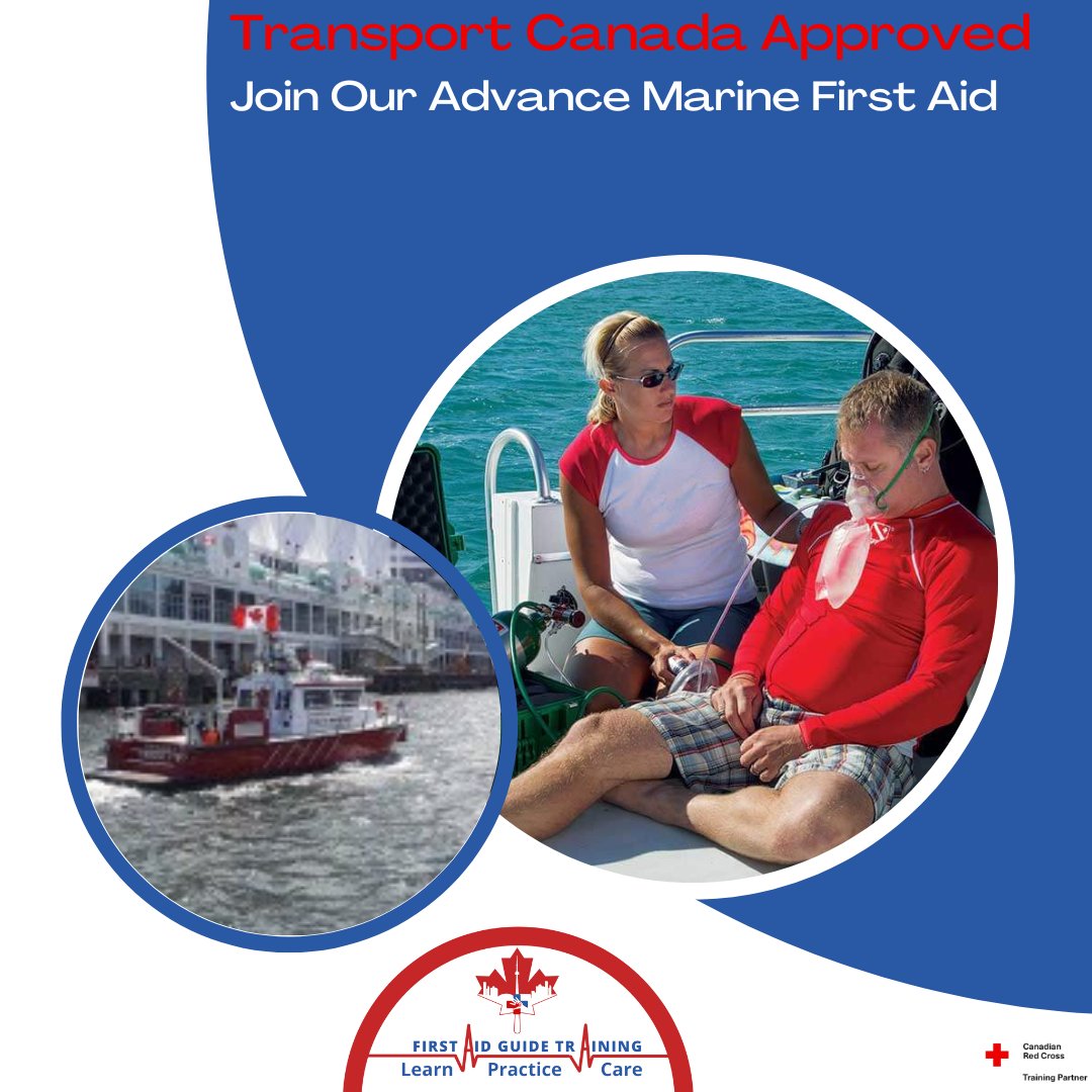 we are proud to offer the Marine Advanced First Aid program approved by Transport Canada
sign up for your today!
#firstaid #marine #marinefirstaid #marineengineer  #marinetrades #marinecareers  #firstresponder #marinefirstresponder #marinelife #Toronto #Ontario