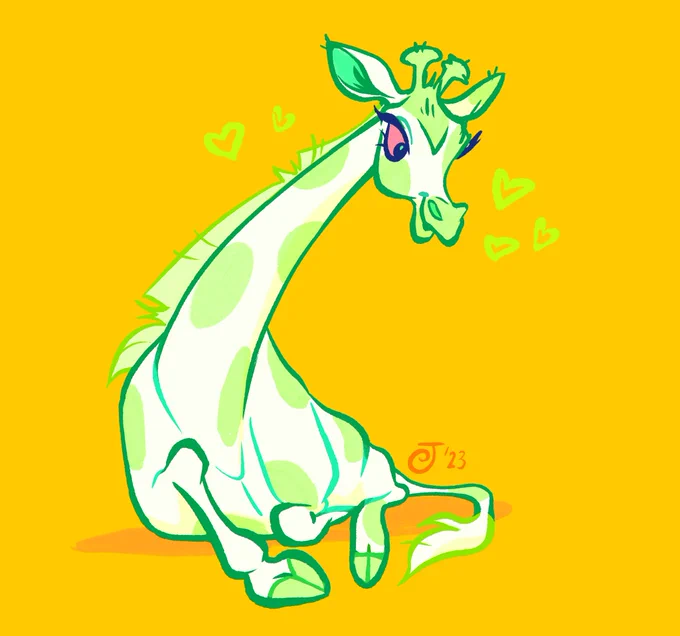 I had a giraffe piggy bank as a little girl so I drew him  