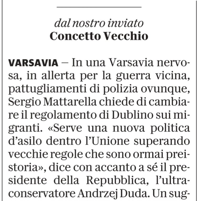 pazzoperrep's tweet photo. Osservatorio Inviati e NON Inviati.
Concetto Vecchio (@VecchioConcetto) è andato a Varsavia al seguito di Sergio #Mattarella.
Nessun inviato, invece, a Udine per la vittoria del candidato sindaco del centro sinistra #DeToni. Forse a Largo Fochetti non se l'aspettavano. https://t.co/ydJwOacoNm
