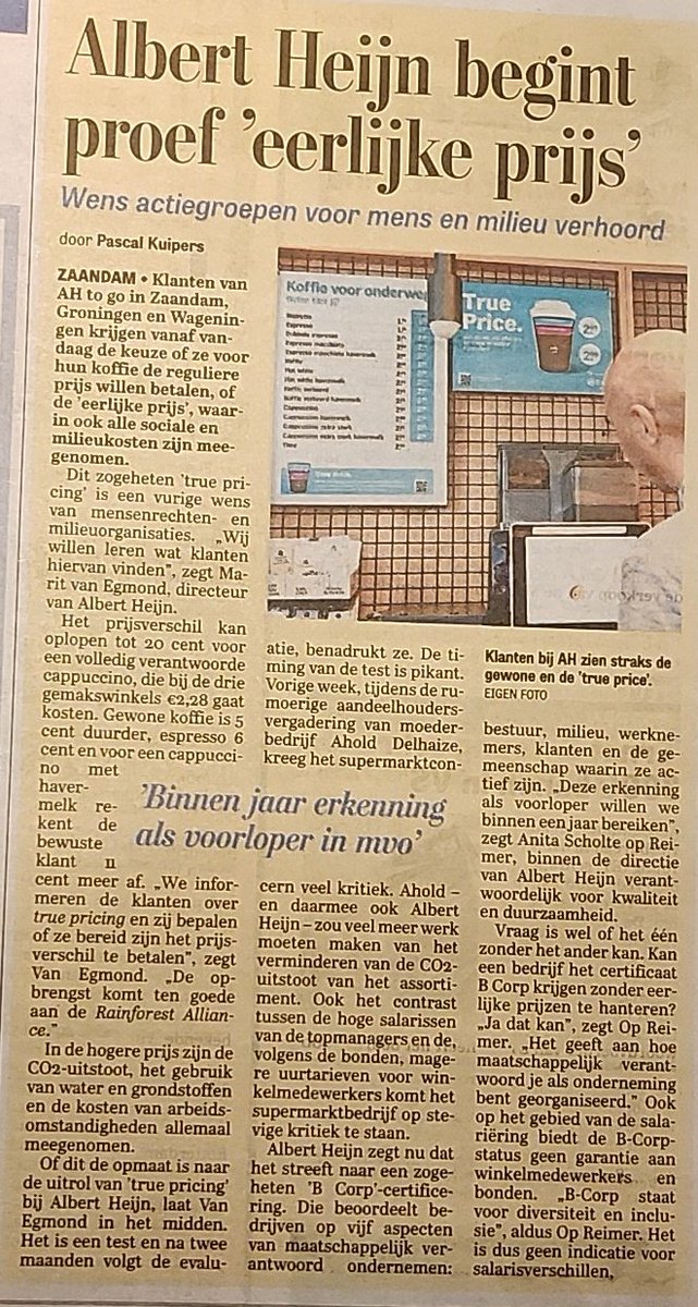 ElvisMemphis70's tweet image. Even voor mijn beleving @albertheijn komt dat prijsverschil bovenop jullie winst, of storten jullie de meeropbrengst terug naar de koffieboeren?
#truepricing