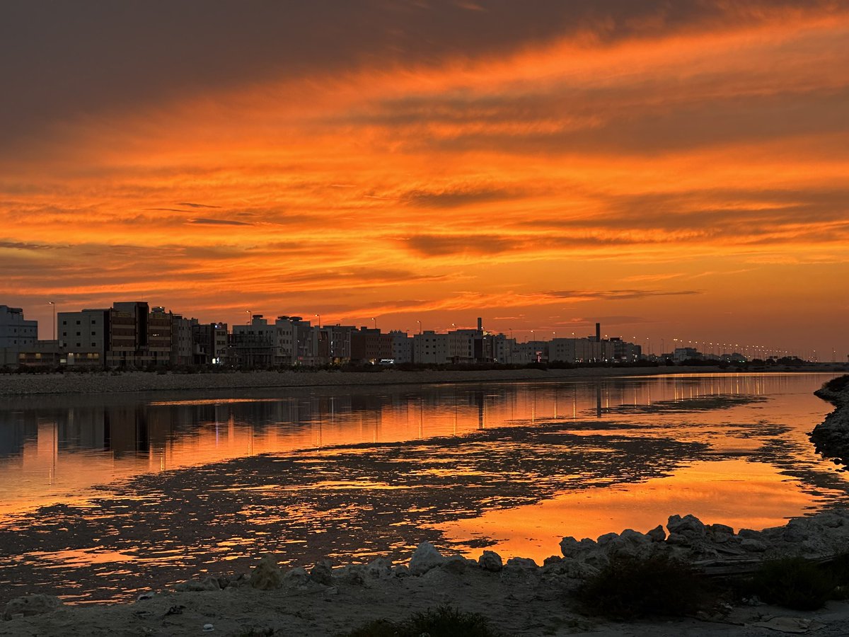 The sky was on fire #bahrain #shotoniphone #sky #sunset