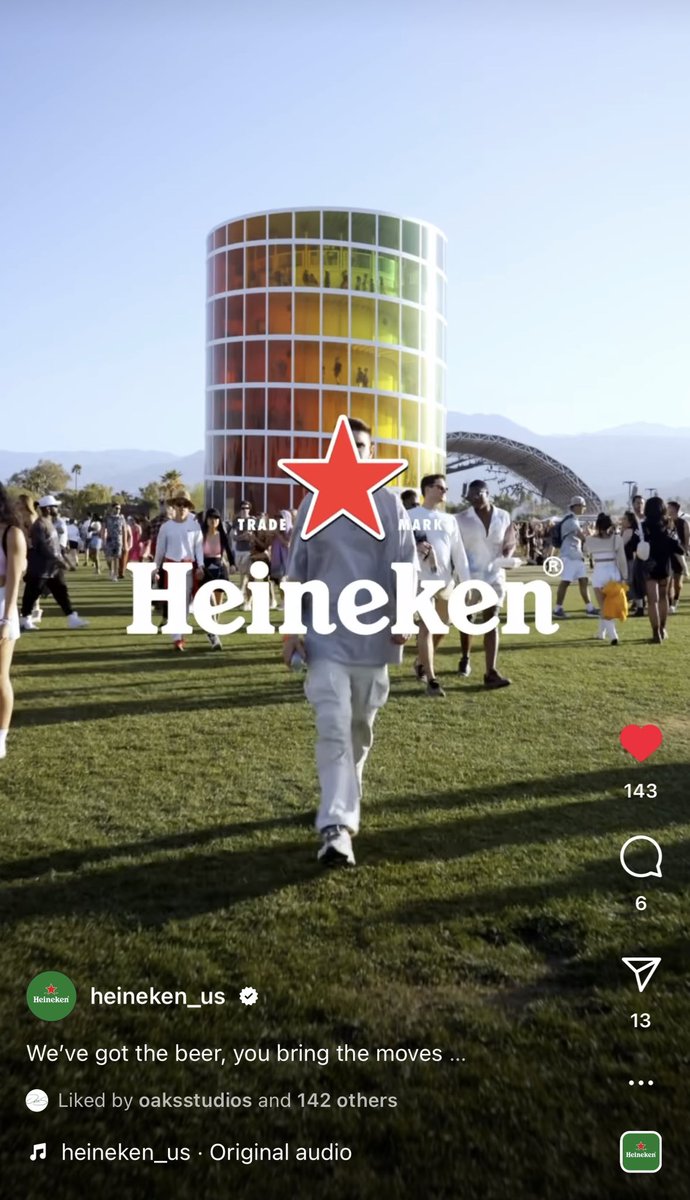I shot for Heineken at Coachella and they loved my video 🥹 my biggest client so far.