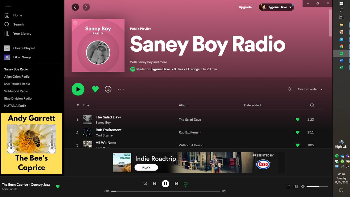 Hello <a href="/saney_boy/">S a n e y B o y - musician</a>, it's an honour to see one of my songs pop up on your Spotify Radio today. I am now following you on Spotify and Twitter.

Here is my radio if you fancy following back? open.spotify.com/playlist/37i9d…