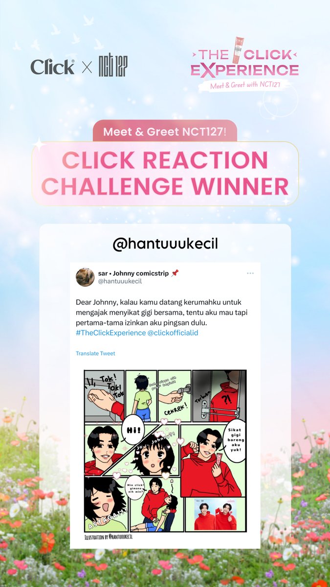 clickofficialid's tweet photo. Pemenang Click Reaction Challenge #TheClickExperience: M&amp;G with NCT 127 - Johnny

@hantuuukecil 

https://t.co/2cXNjLqJkA https://t.co/0cgUj6IHlB