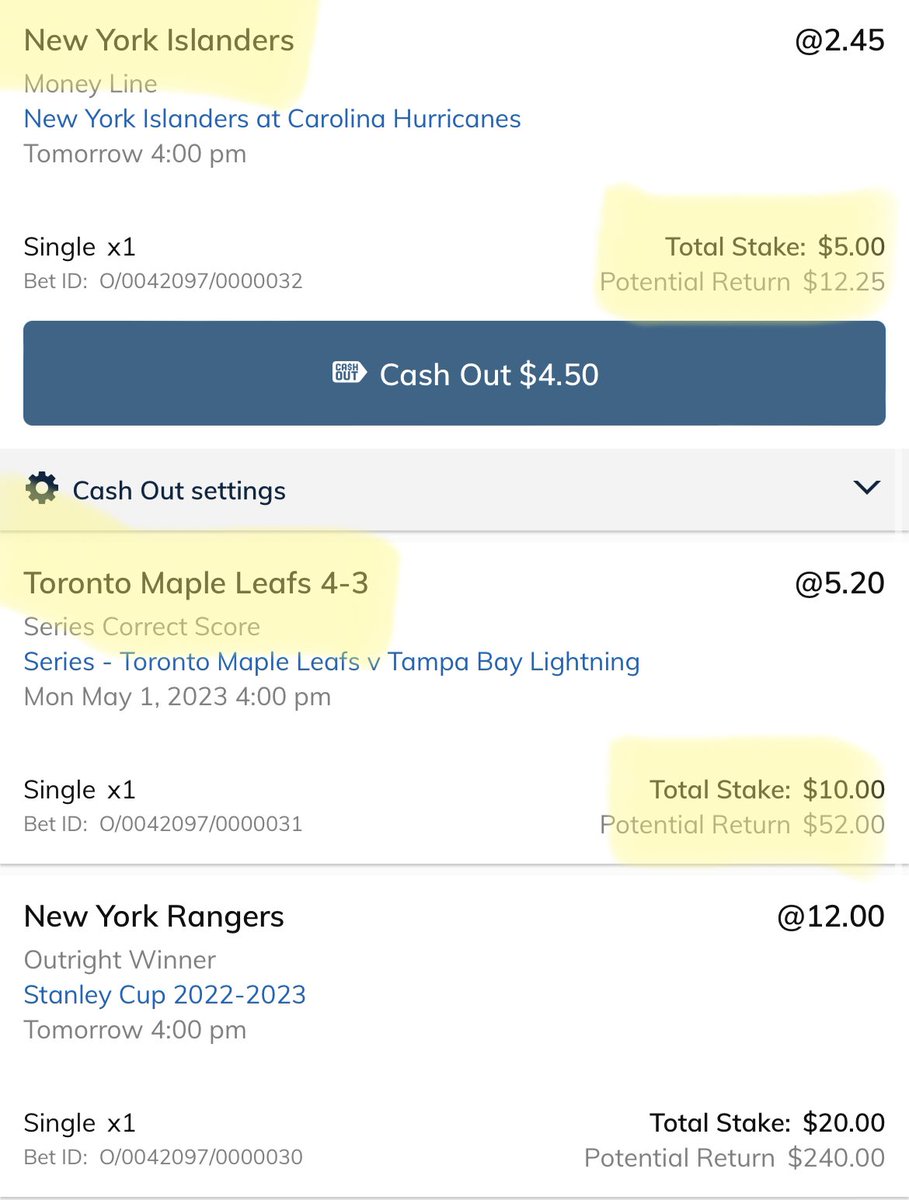 VIPsmInc's tweet photo. 🏒 Made a few #NHLPlayoffs bets on @PlayNowSports @BCLC. Wish me luck. 🍀 💵 
#sportsbets #SportsGambling #UFFS https://t.co/YFOTektwQZ
