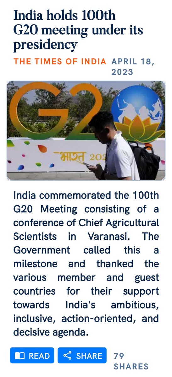 jamadar72's tweet photo. India holds 100th G20 meeting under its presidency
https://t.co/KEPN13GiUt https://t.co/p8UI1JSfik