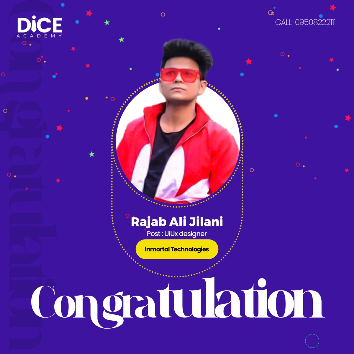 Diceacademy1's tweet image. We would like to extend our heartfelt congratulations to Rijab Ali Jilani, a graduate of our UI/UX course, for successfully securing a UI/UX Designer position at Inmortal Technologies via our placement program!
#uiux #uidevelopers #uxdesigner #testimonialtuesday #testimonial #ux
