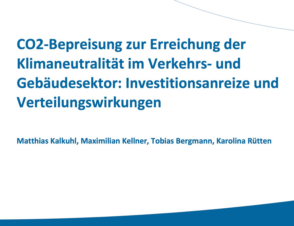 'Das #Klimageld - wie im Koalitionsvertrag geplant - kann ein Baustein einer umfassenden Entlastung sein.'
@MCC_Berlin - Arbeitspapier 
mcc-berlin.net/forschung/publ…