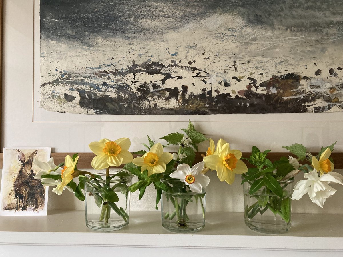 A disappointingly grey and murky start here after sun was forecast, so I'm enjoying spring on my mantelpiece instead. #Derbyshire