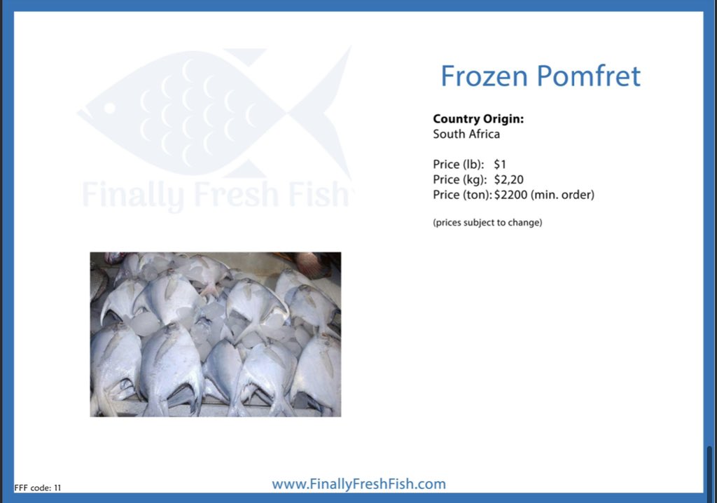 FinallyFish's tweet image. Newly added to our menu is freshly frozen #Pomfert.

 #FreshFish #WholesaleFish #FishExporter #Seafood #Fishing #SeaFoodLover #SeafoodBusiness #FreshSeafood