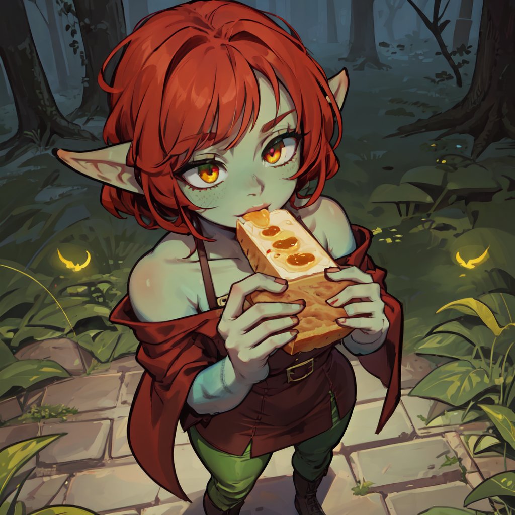 SlipperyGem's tweet image. Cute #globlingirl, eating breab and/or cheese. #eatingbread #bread 

Just seeing if holding a thing improves the hands. Not sure if it did.

#StableDiffusion #stablediffusionwaifu #anime #animegirl #aiwaifus #animegirls #aigirls #AIArtwork #AIart #AIイラスト #StableDiffusionArt