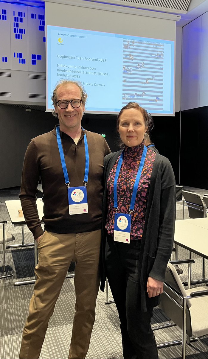 Mielenkiintoinen päivä eilen Oppimisen tuen foorumissa. Oman kortemme kannoimme kekoon Pekka Karmalan kanssa esityksellämme ”Näkökulmia inkluusioon nivelvaiheessa ja ammatillisessa koulutuksessa”. #OTF2023 @HAMK_Edu <a href="/HAMK_AOKK/">HAMK Ammatillinen opettajakorkeakoulu</a> <a href="/Valteri_fi/">Oppimis- ja ohjauskeskus Valteri</a>