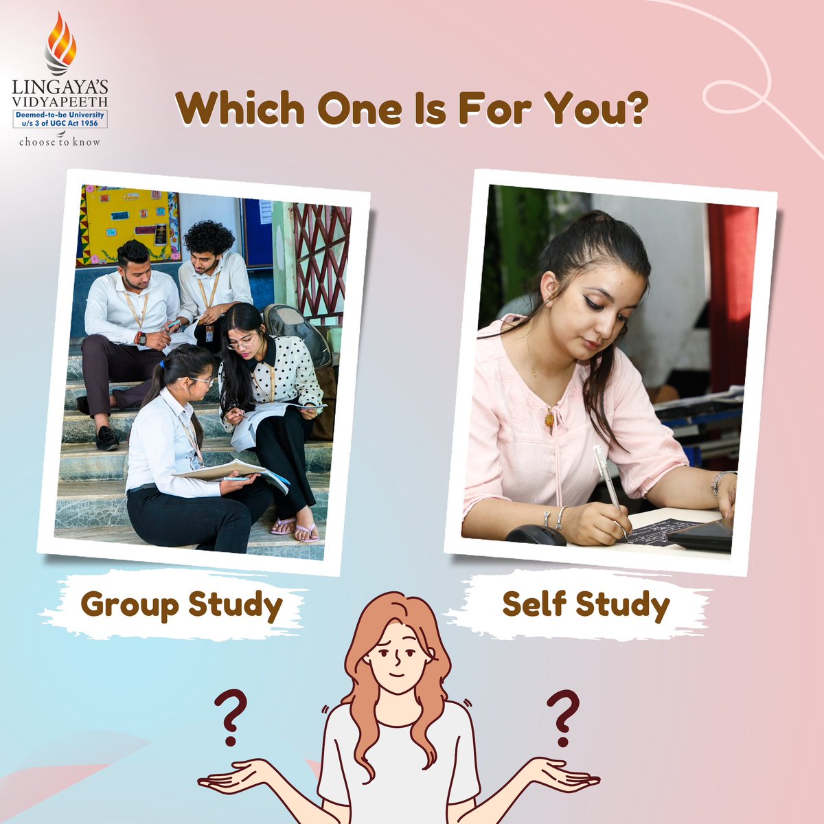 Comment which is beneficial for you - Group Study Or Self Study 

“Collaboration vs Concentration: The Benefits of Group Study and Self-Study'

#groupstudy #selfstudy #studymotivation #studygram #study #lvcampus #education #educationmatters #studenthacks #student