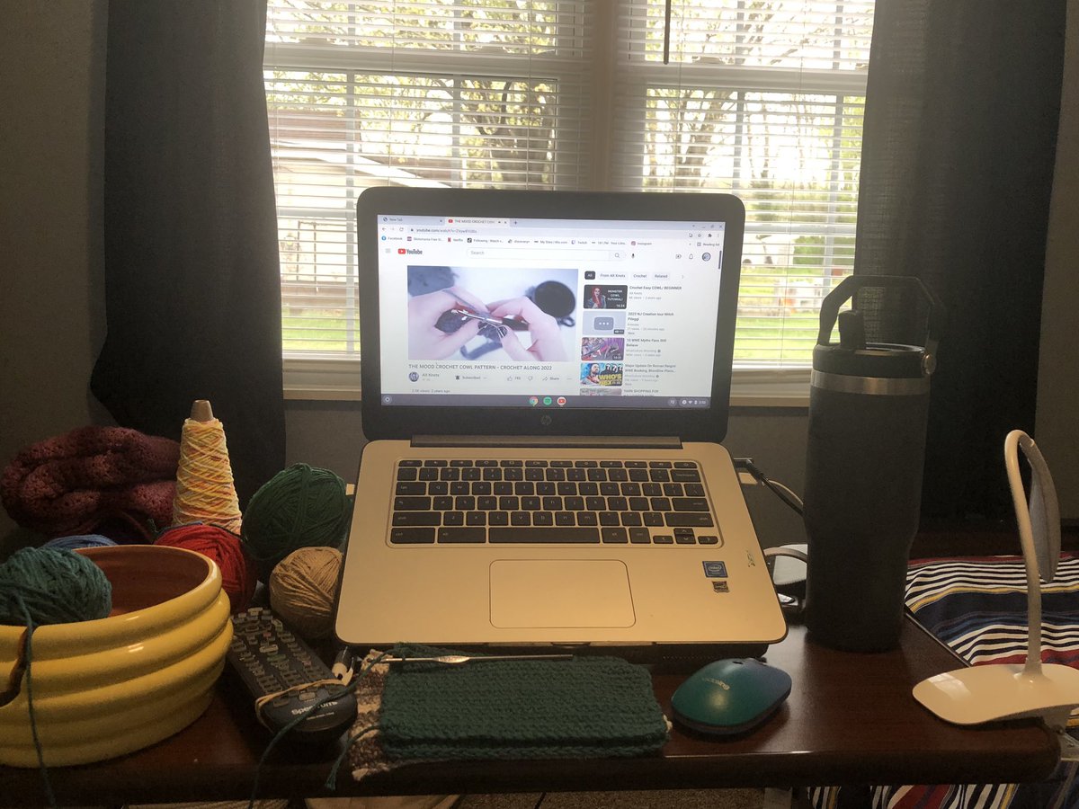 Working on some crocheting and watching some @altknots on YouTube on this dreary day 

#drearyweather 
#smallbusiness 
#disabledwomanownedsmallbusiness 
#womanownedsmallbusiness #crochetinspiration
#crochetersoftwitter 
#craftersoftwitter 
#supporthandmade