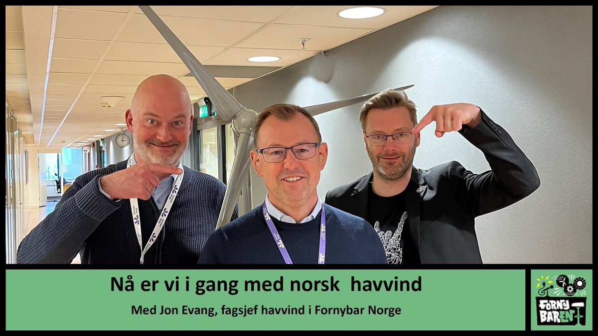 Nå er vi i gang med norsk havvind

Episoden hører du her eller der du vanligvis lytter til podcast: shows.acast.com/fornybaren/epi…

I ukens episode har vi snakket med Jon Evang i Fornybar Norge. Han kan fortelle oss om status på havvind i Norge i dag