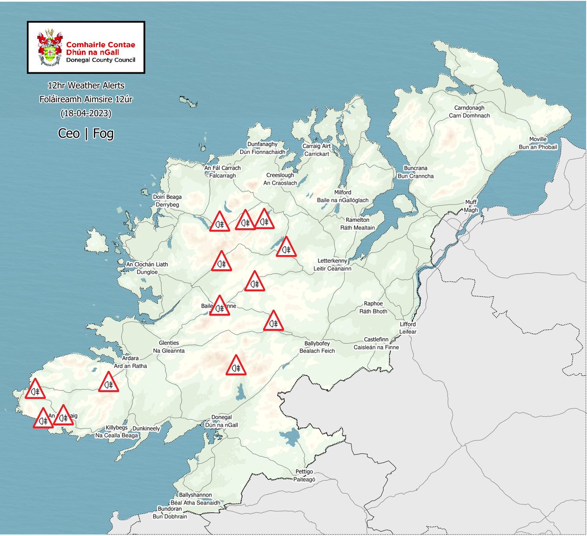 DonegalMaps on Twitter "Donegal Weather Alert Fog🌁 expected Check