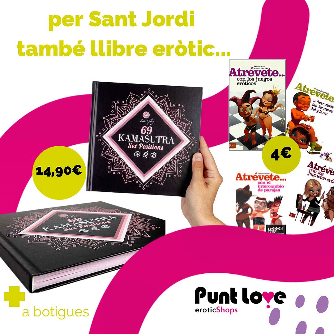 BotigaErotica's tweet photo. Per Sant Jordi🐉🌹...
També un llibre eròtic 📖🤩‼️

Diumenge és Sant Jordi 🌹🐉i les nostres botigues Puntlove ❣️ s'omplen de llibres 📖.

👉Tenim una gran selecció i varietat de llibres eròtics que pots regalar hi ha més també tenim pètals de rosa 🌹🌹🌹. https://t.co/03a9XVgwXY