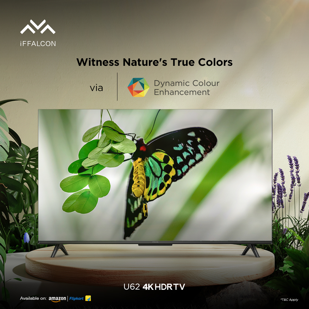 iFFALCONIndia's tweet photo. Let nature reveal its brightest and purest colors on your TV screen with U62's Dynamic Color Enhancement feature. Buy yours now and transform your low color display to high color display!
Buy Now: https://t.co/a3TlLyXP30
#U62 #iFFALCON #DynamicColourEnhancement https://t.co/tB4jl8Mx5Z