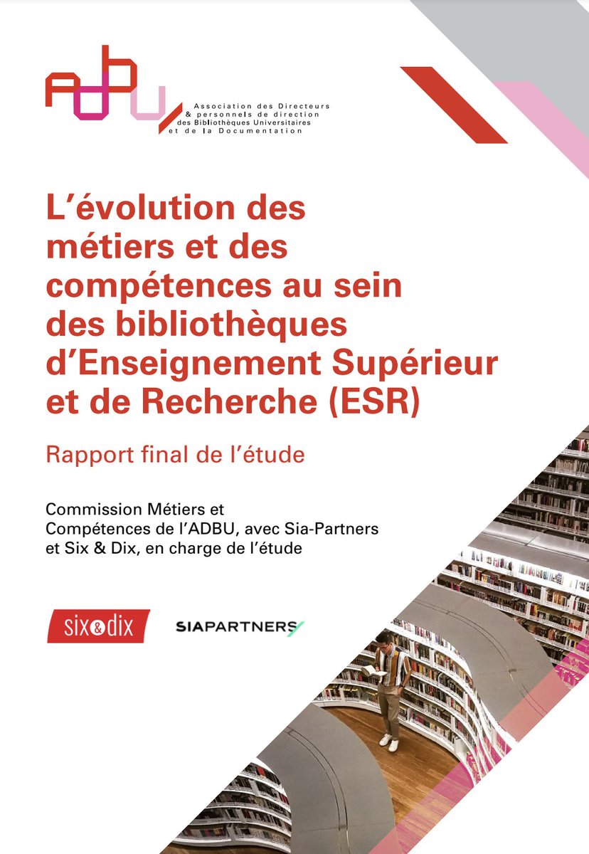 L’évolution des métiers et des compétences au sein des bibliothèques d’#ESR ➡️ Rapport de <a href="/ADBU_Officiel/">ADBU</a> avril 2023

adbu.fr/actualites/lev…