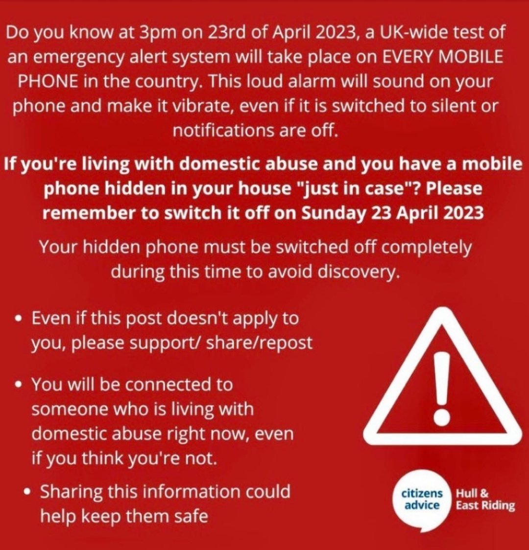 Dear UK friends, 
Even if this doesn't apply to you, please retweet. 
You may save a life. #DV #EmergencyAlerts
#emergencysystem #UK