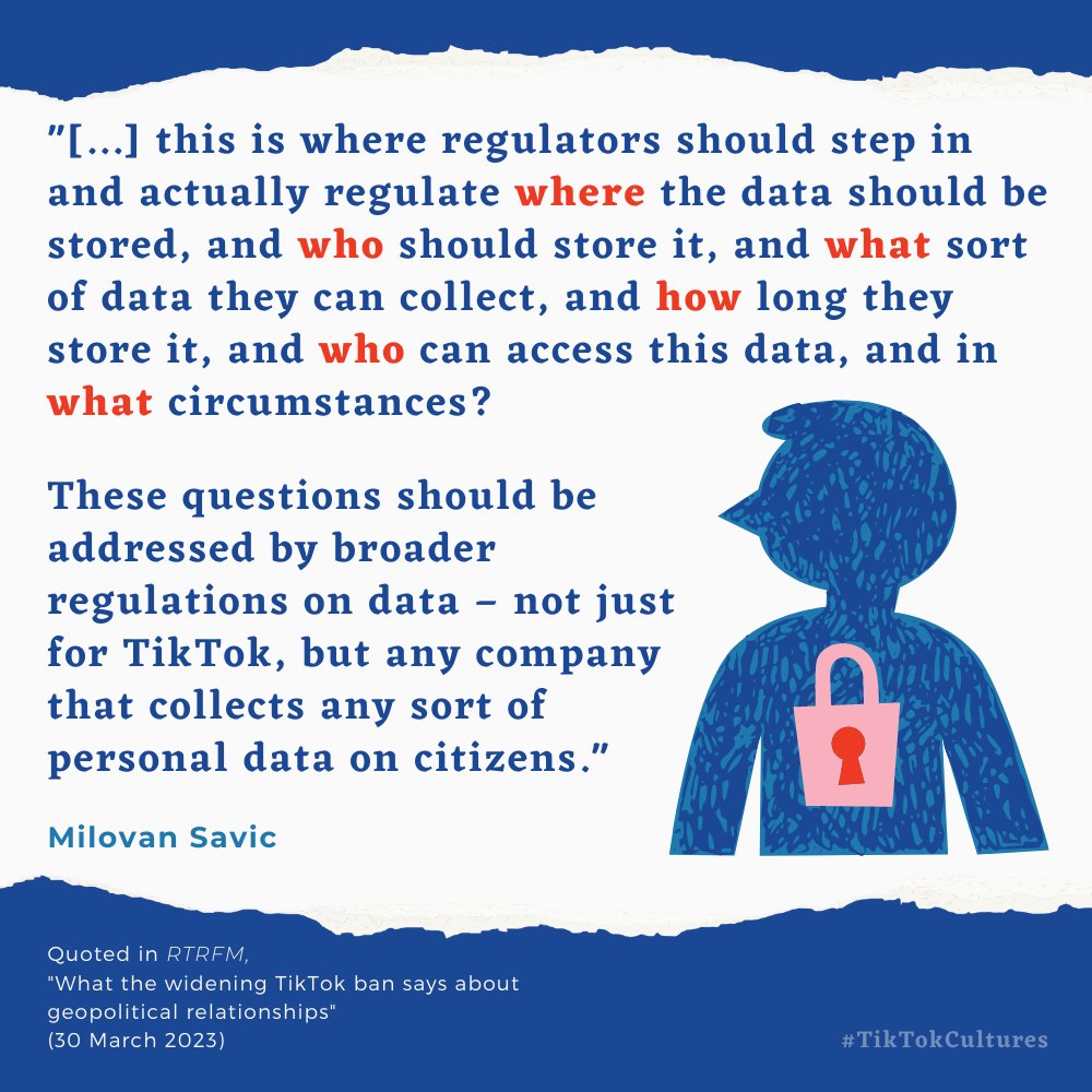 Recently <a href="/nav0lim/">Milovan Savic, PhD</a> spoke with @rtrfm on the geopolitical relationships informing governmental TikTok bans, contextualising this with wider considerations on data privacy and digital literacies.

Listen here:
rtrfm.com.au/story/what-the…
