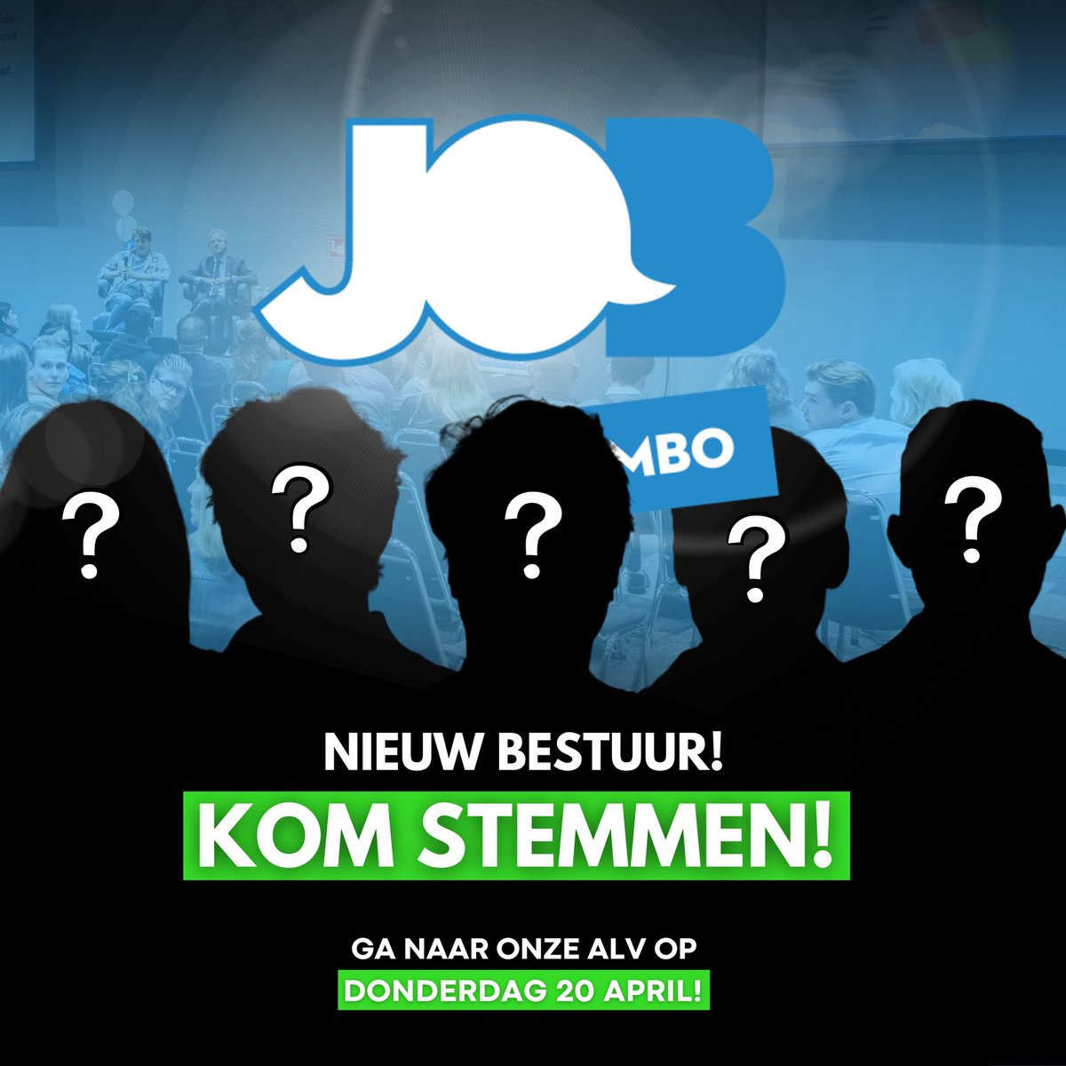Kom stemmen op het nieuwe kandidaatsbestuur!

Op 20 april van 19:00 tot 21:00 organiseert <a href="/jobmbo/">JongerenOrganisatie Beroepsonderwijs</a> een algemene ledenvergadering.

Tijdens deze vergadering wordt ons nieuwe kandidaatsbestuur voorgesteld en ingestemd. 

Kom stemmen!
forms.gle/nvYaEQo1d6F8GD…