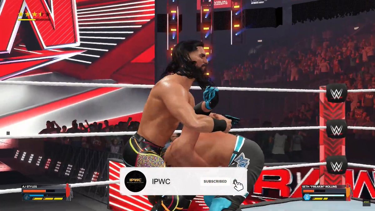 MatarAluYT's tweet photo. Seth Rollins @Athxrvx03 hits the pedigree to defeat AJ Styles @infamous311 and become the 1st ever IPWC Hardcore Champion💥

That's all it from IPWC Raw🔴 https://t.co/57d9TvkxqZ