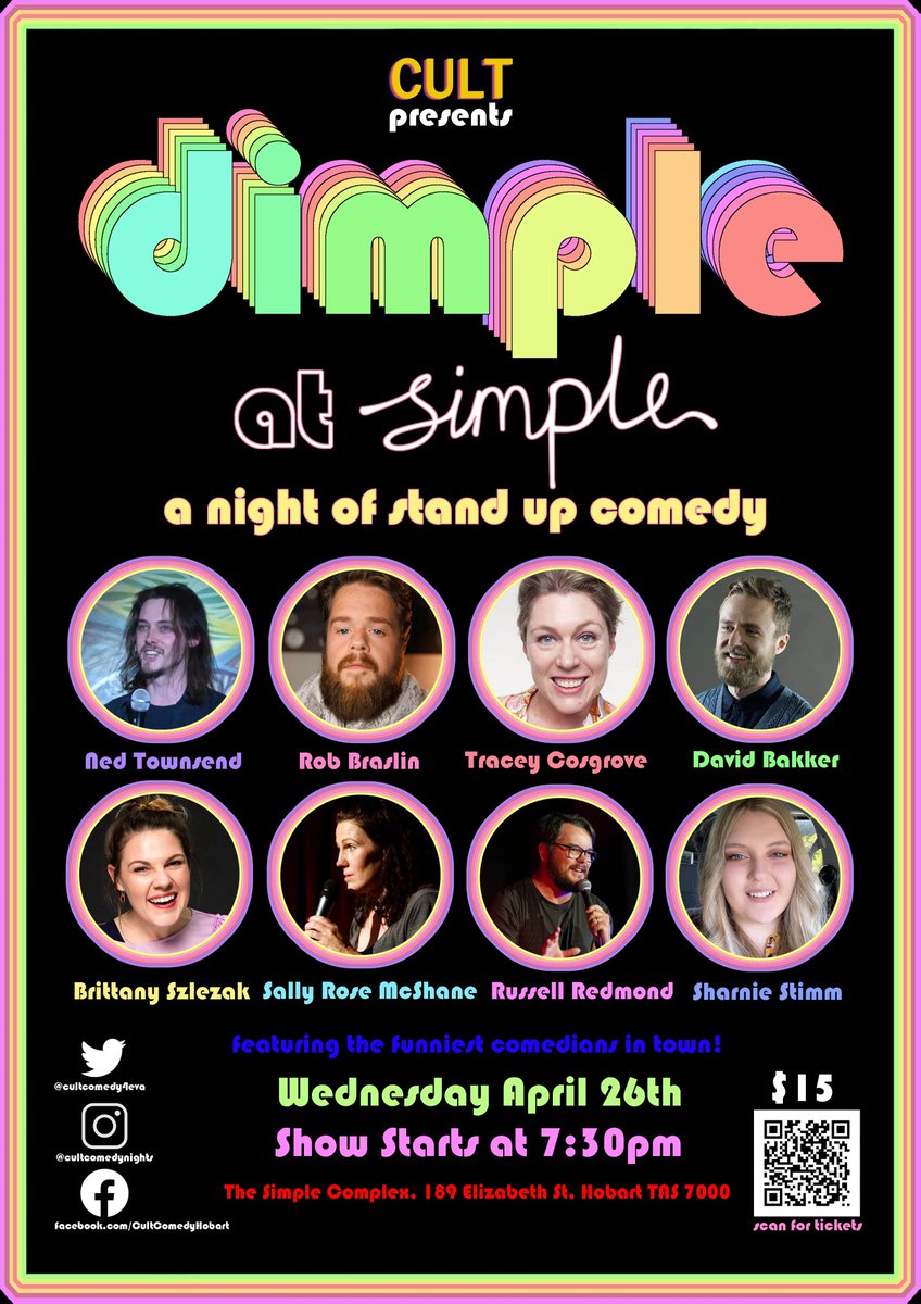 Hey nipaluna, we have a sweet comedy scene here in this town :) Come see the best acts around!

Get your tickets here
trybooking.com/CGUYP