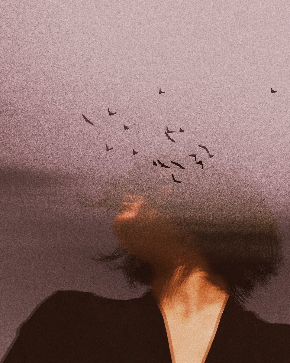 sereneObscurity's tweet photo. this piece titled ‘i don’t belong here’ was the beginning of a new joanna double exposure era 🪶 https://t.co/T8qBRM61MQ