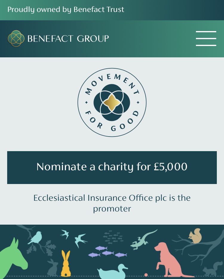 If you have minute could you please nominate us as 5k would be massive for us from <a href="/benefactgroup/">Benefact Group</a> if granted

animal.movementforgood.com/index.php?cn=1…