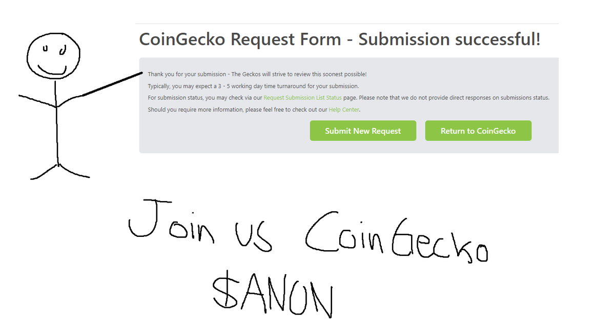 anon_erc's tweet photo. Welcome us, CoinGecko. $ANON https://t.co/aCMqq1oaNS