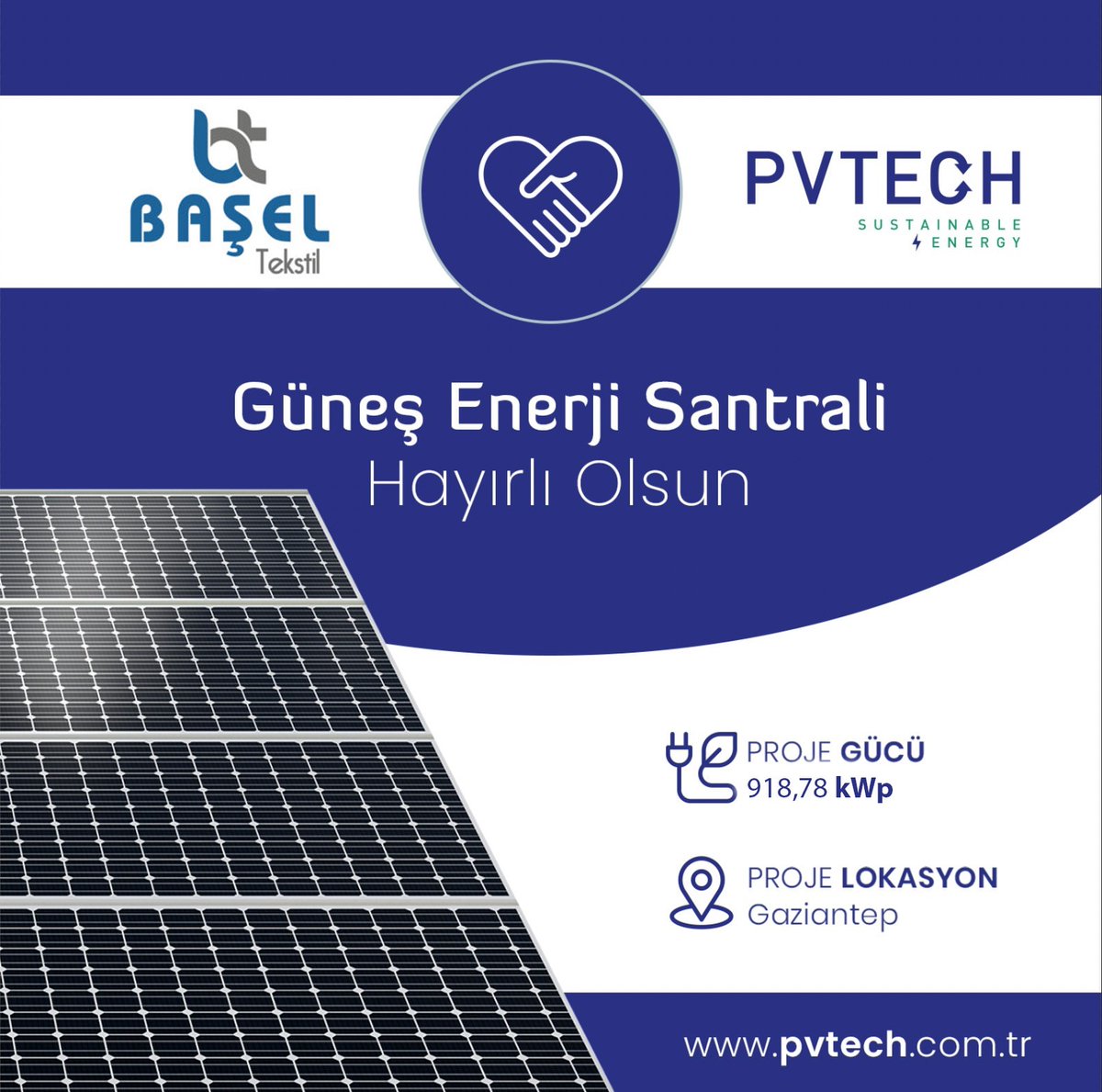 pvtech_enerji's tweet photo. Başel Tekstil Güneş Enerji Santrali Projemiz Başlamıştır. 
✅ Detaylı bilgi almak için; 
☎️ 0342 501 13 11 
📩 info@pvtech.com.tr 
🌐 https://t.co/0wkLSKi2Ig 
#pvtech #enerji #solarenergy #güneşenerjisi #sürdürülebilirenerji #güneşenerjisantrali #solar https://t.co/EKqfpxfOKZ