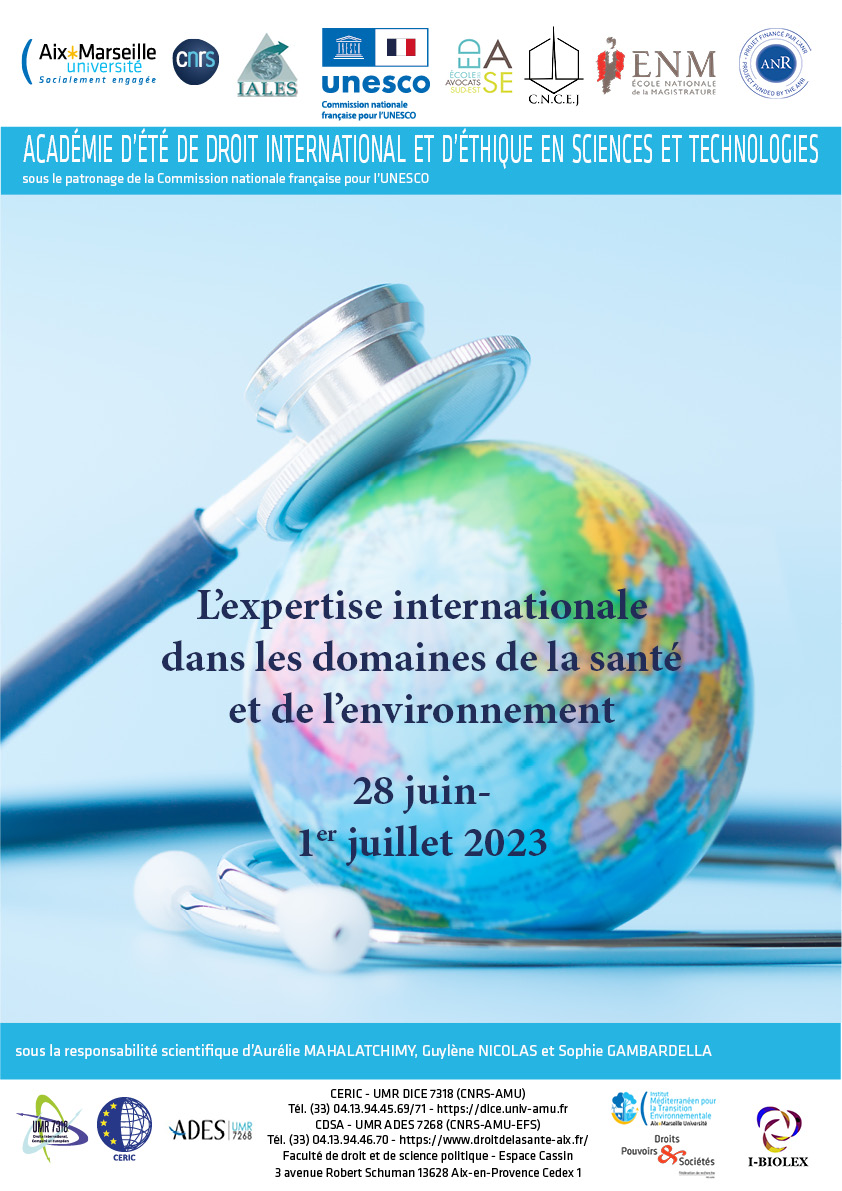 Une belle Académie d'été sur l'expertise internationale dans les domaines de la santé et de l'environnement (Aix-en-Provence, 28 juin-1er juillet) !
Candidatez aux bourses de l'Association Internationale Droit, Éthique et Science et inscrivez-vous !
dice.univ-amu.fr/fr/dice/ceric/…