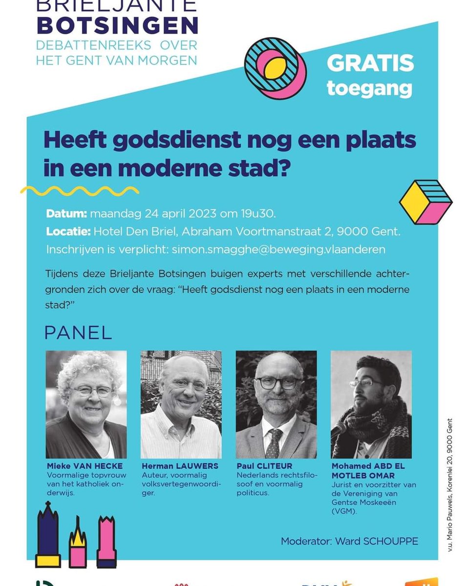 Is #godsdienst terug van weg geweest of is het een reliek uit het verleden? Een boeiende Brieljante Botsingen met <a href="/MiekeVanHecke_/">Mieke Van Hecke</a> <a href="/paulcliteur/">Paul Cliteur</a> Herman Lauwers Mohamed abd el motleb omar.
Gent 2.0 wil vorm geven aan het #gent van de toekomst.