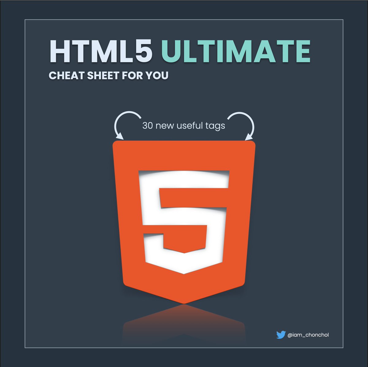 iam_chonchol's tweet image. HTML5 Chet Sheet For Beginners 🔥
New 30 Tags added in HTML5 ( Save IT)  👇